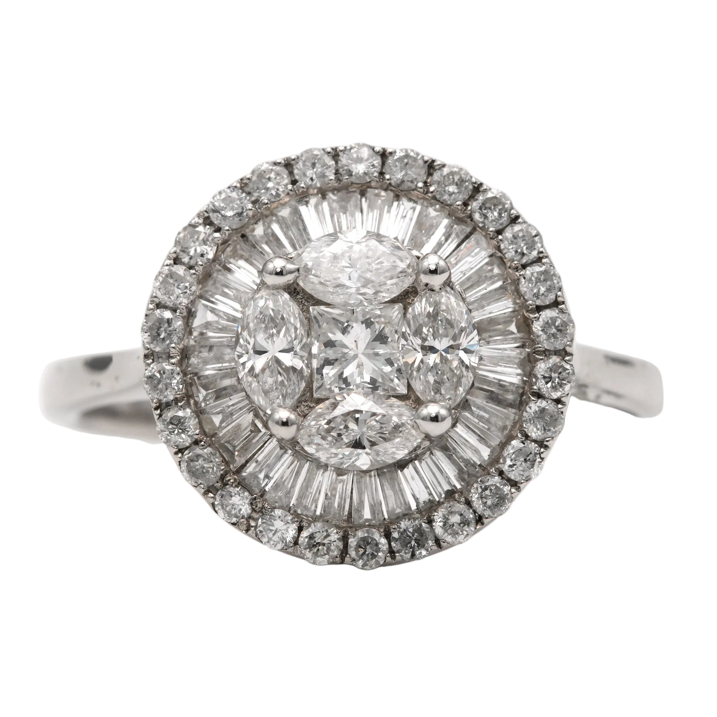 Bague Entourage en or blanc et diamants