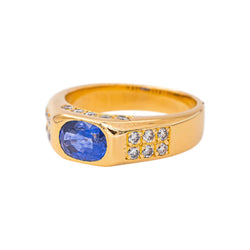 Bague Bandeau Or jaune Saphir