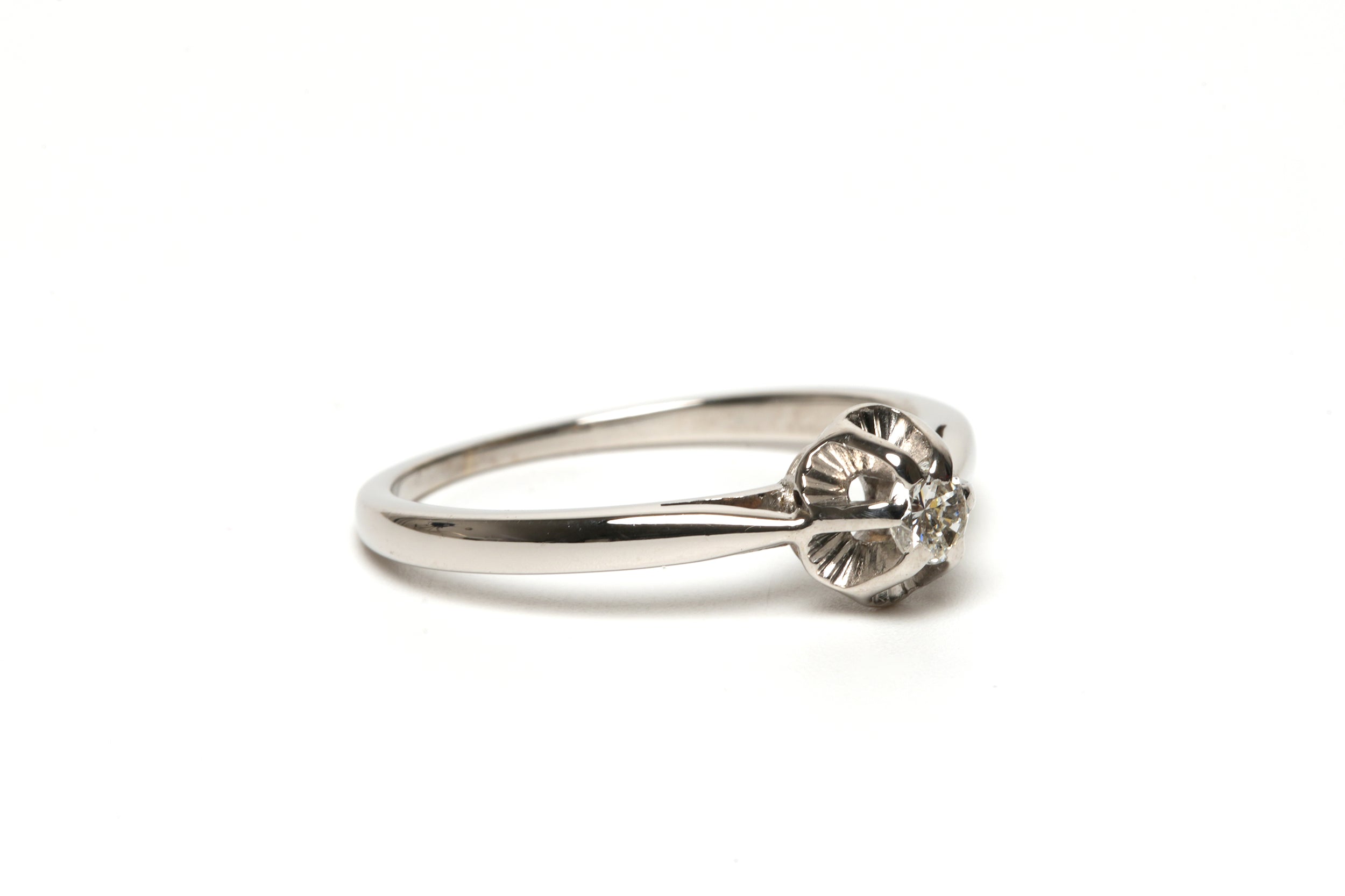 Bague Solitaire en or blanc et diamant