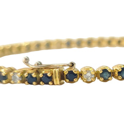 Bracelet Ligne en or jaune, saphirs et diamants
