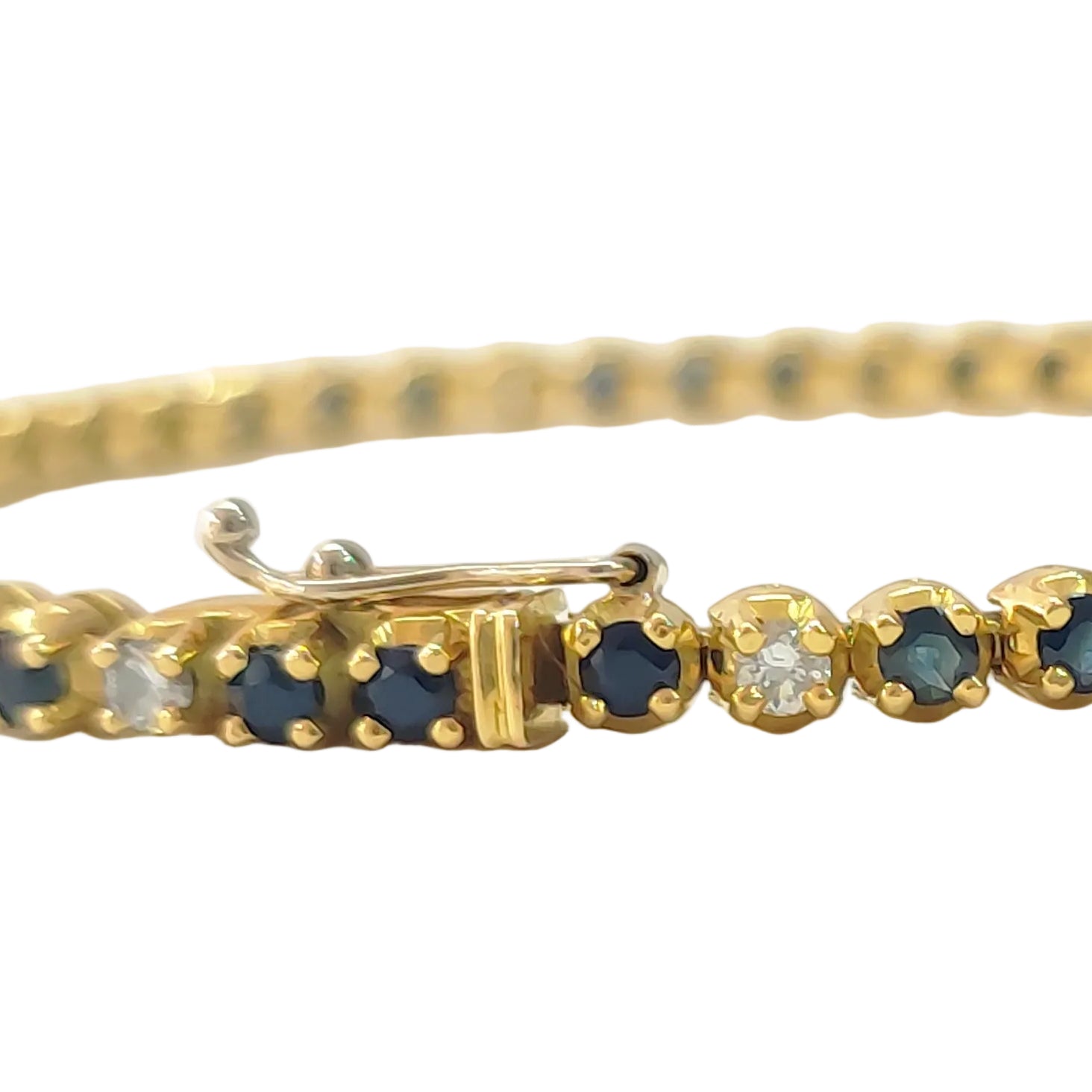 Bracelet Ligne en or jaune, saphirs et diamants