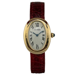 Montre CARTIER "Baignoire" en or jaune et cuir