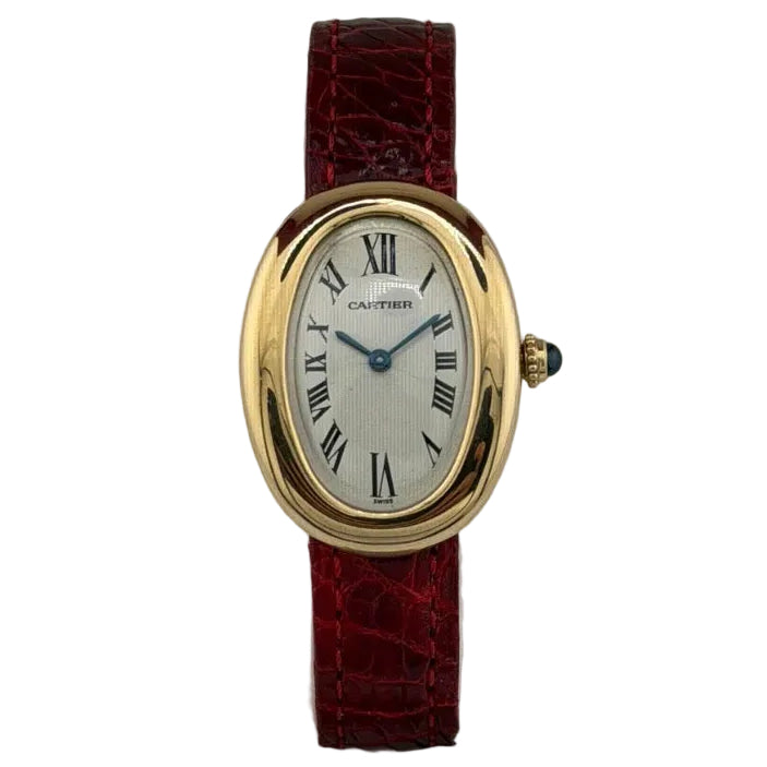 Montre CARTIER Baignoire en or jaune et cuir