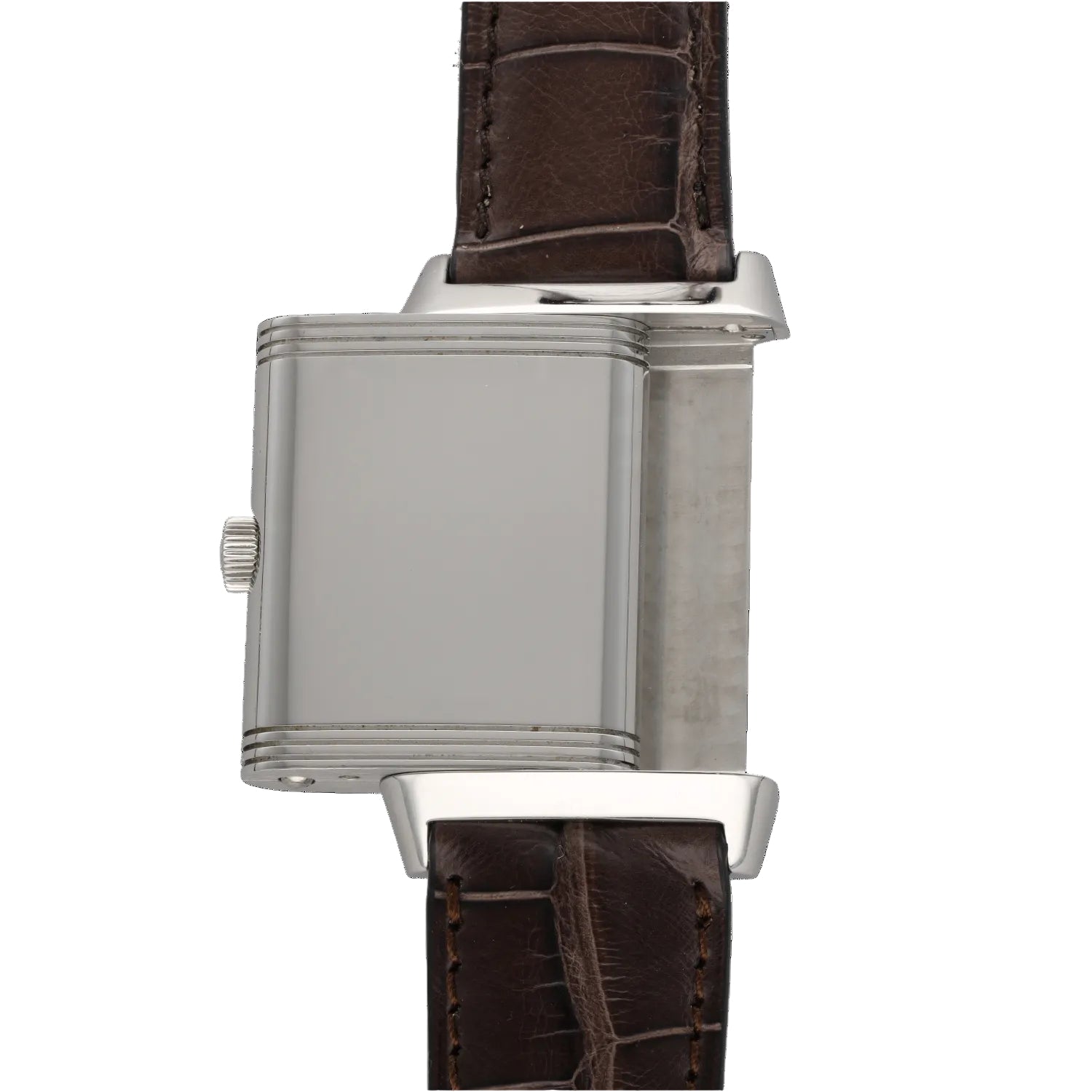 Montre JAEGER-LECOULTRE "Reverso" GM en acier et cuir