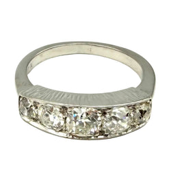 Bague Jarretière en or blanc et diamants
