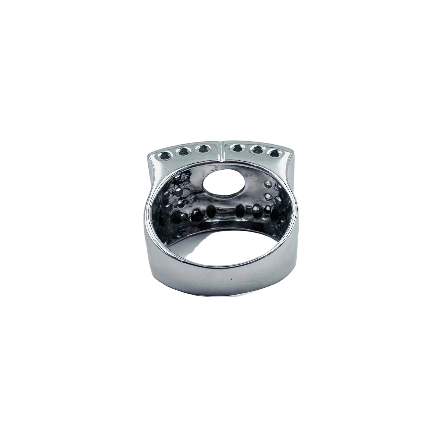Bague Tank en or blanc, aigue-marine et diamants