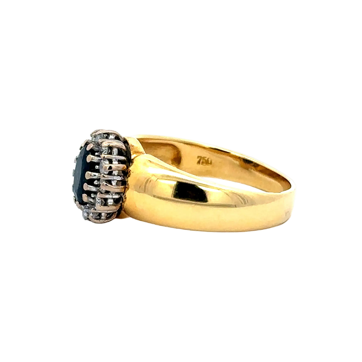 Bague Cocktail en or jaune, saphir et diamants