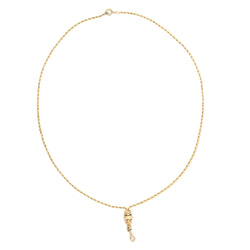 Collier en or jaune, émail et diamants