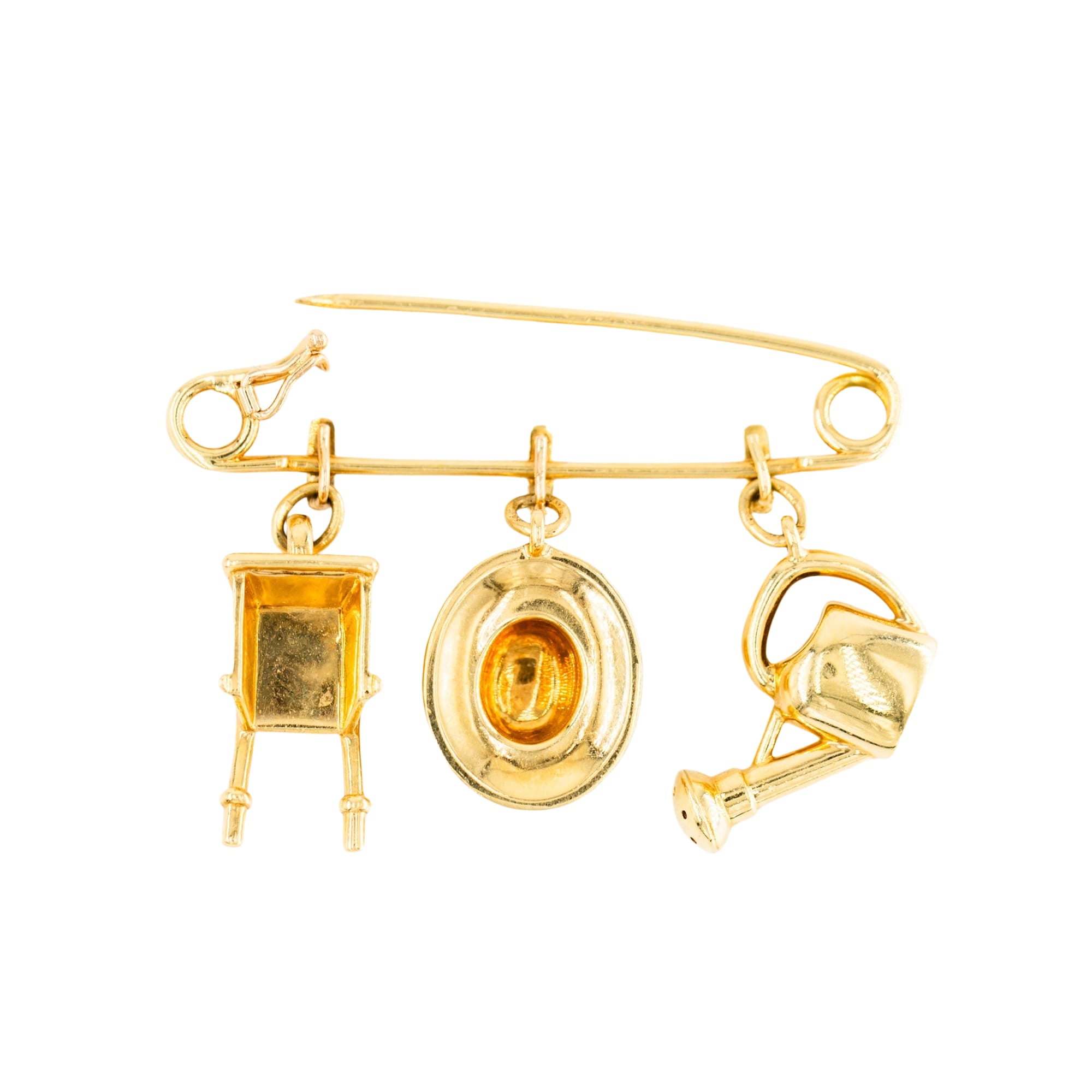 Broche Épingle CARTIER "Le Jardinier" en or jaune