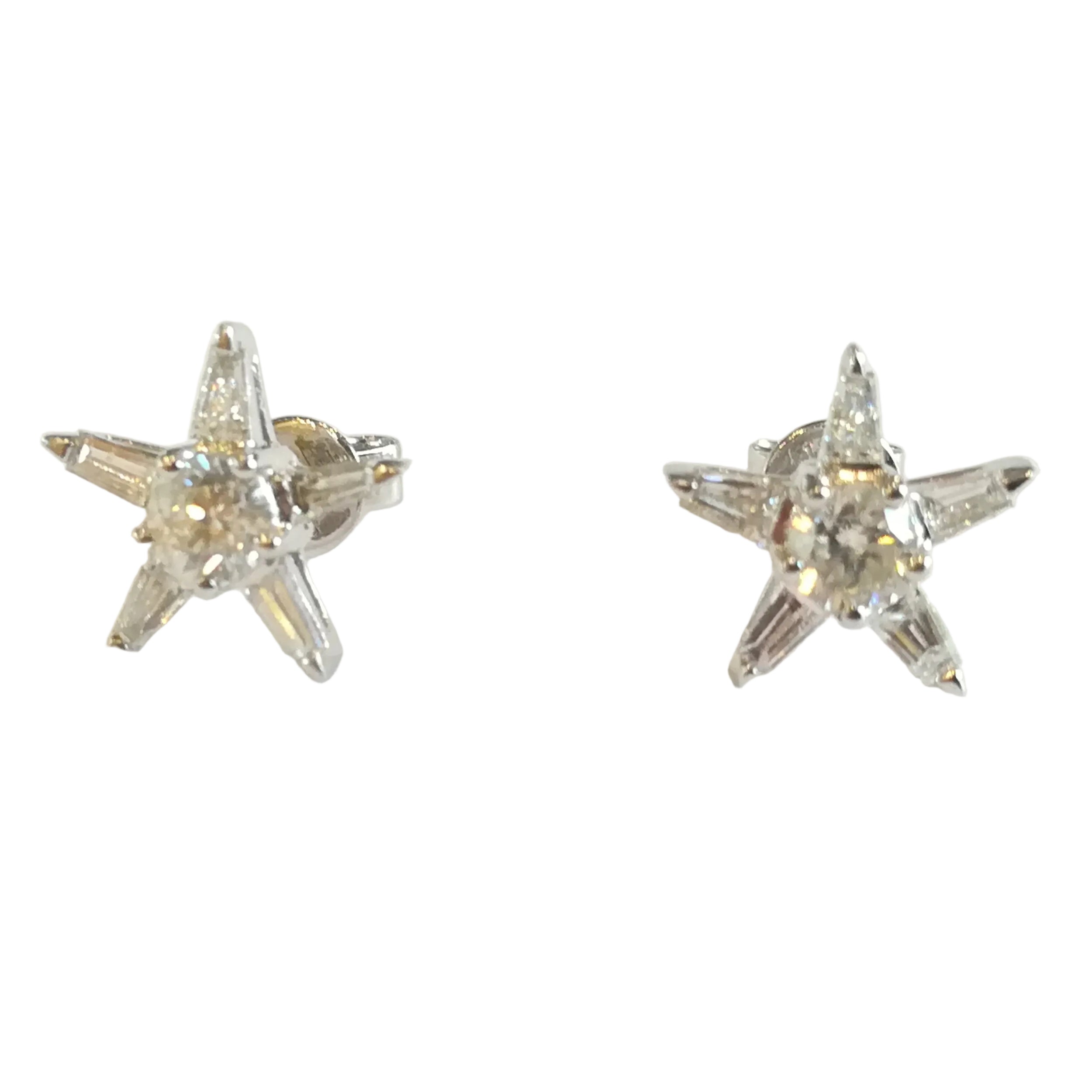 Boucles d'oreilles Puces en or blanc et diamants