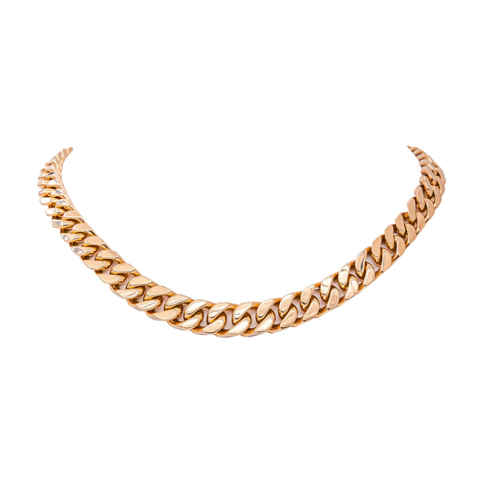 Collier maille Gourmette Or rose