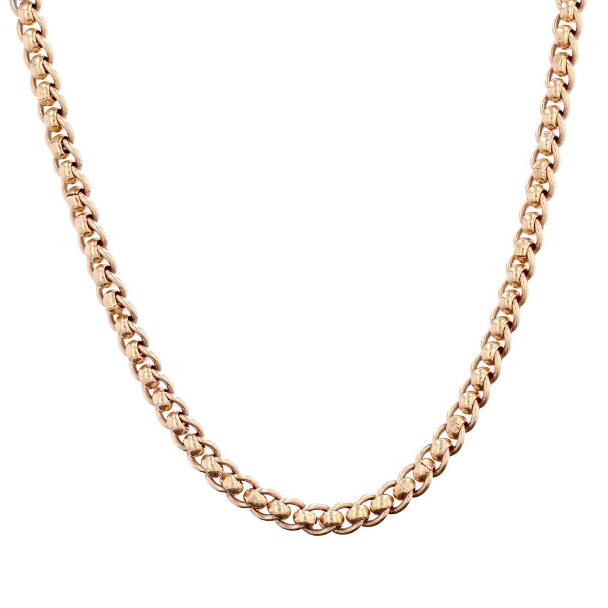 Chaine ancienne maille ovale en or rose - Castafiore