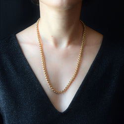 Chaine ancienne maille ovale en or rose - Castafiore