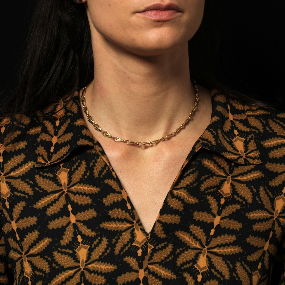 Chaîne maille agrafe en or jaune - Castafiore