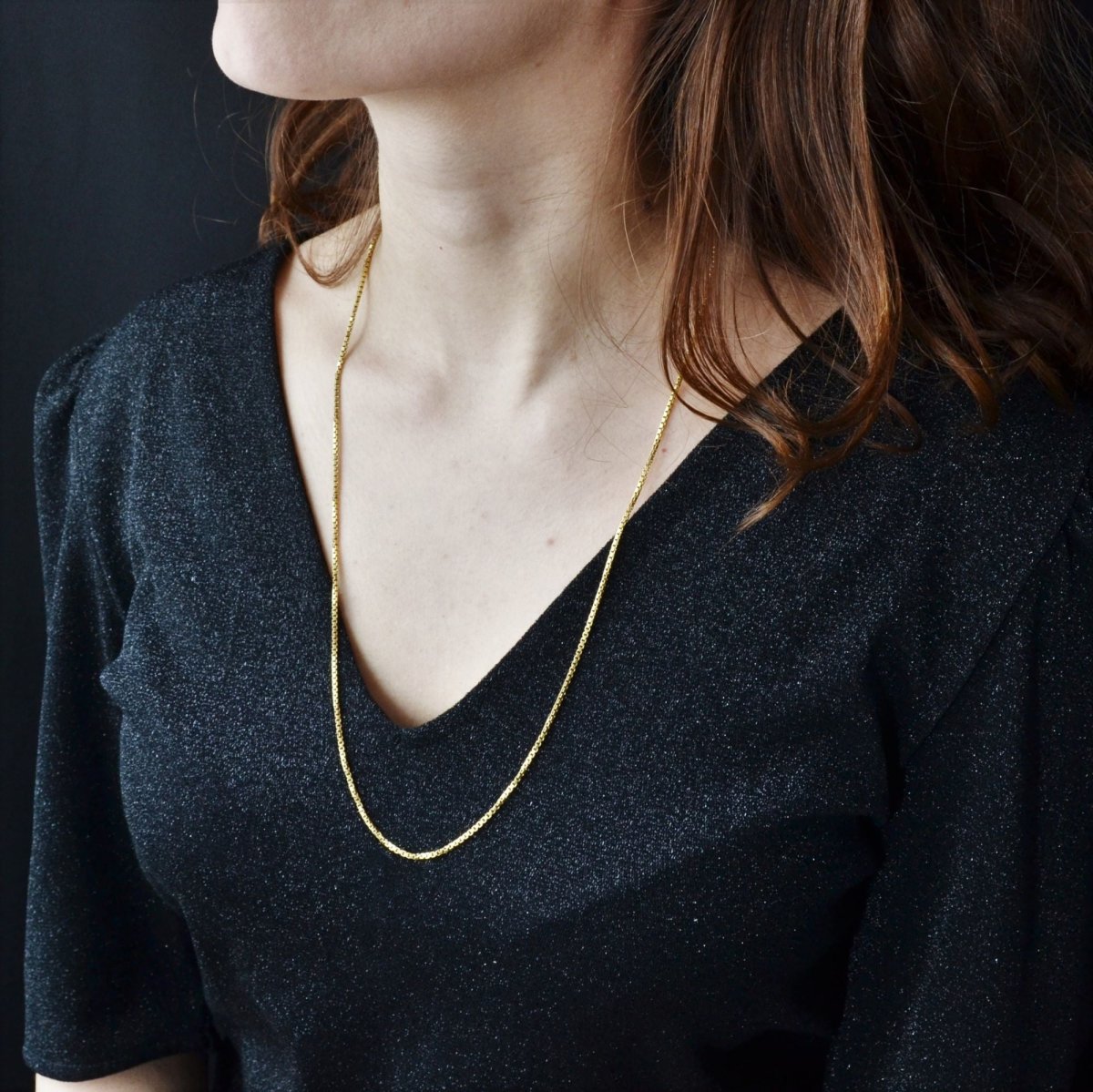 Chaine maille cube en or jaune - Castafiore