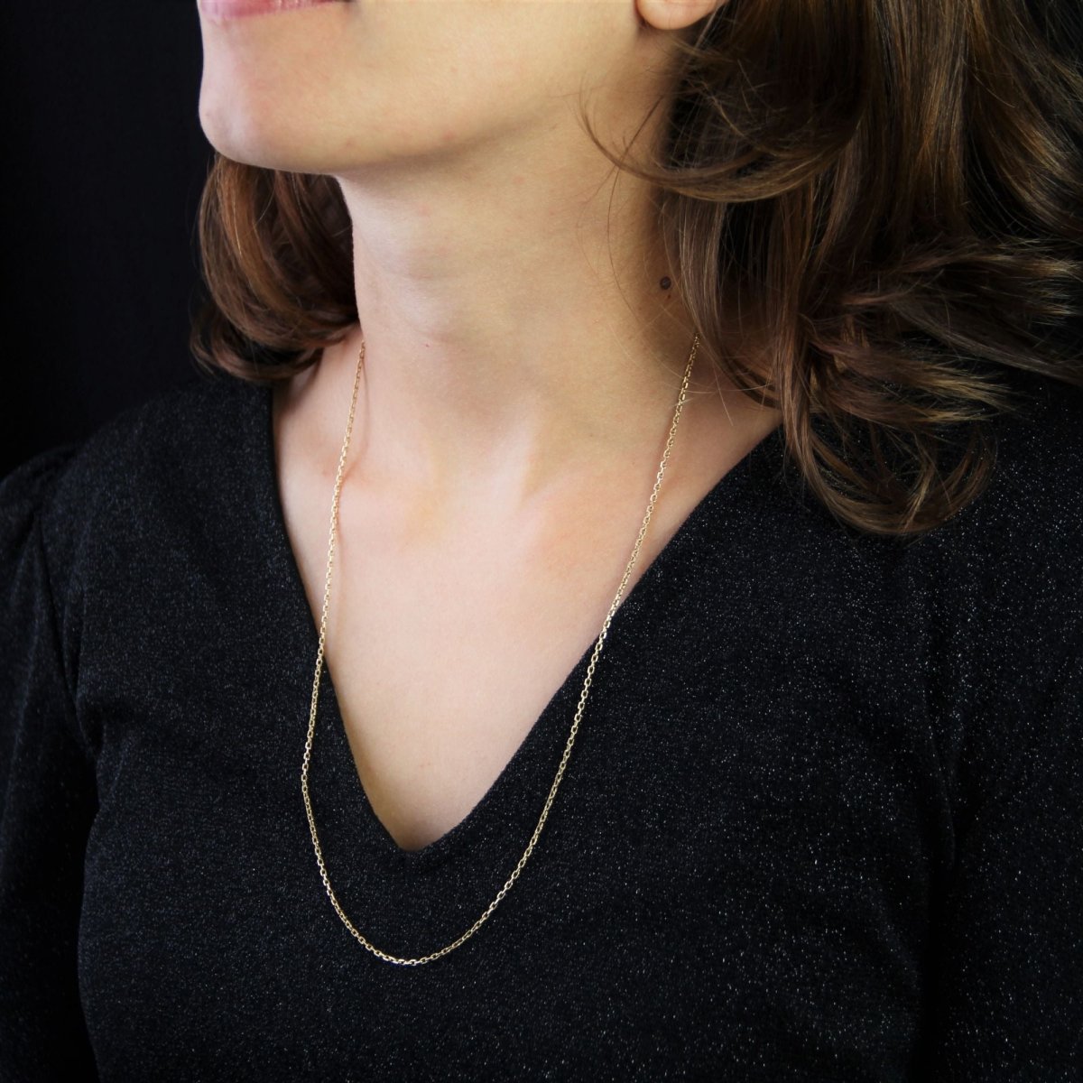 Chaine maille forçat limée or jaune - Castafiore