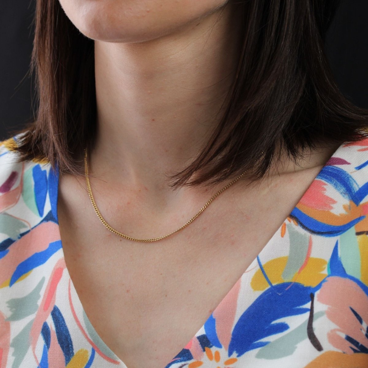 Chaîne maille gourmette en or jaune - Castafiore