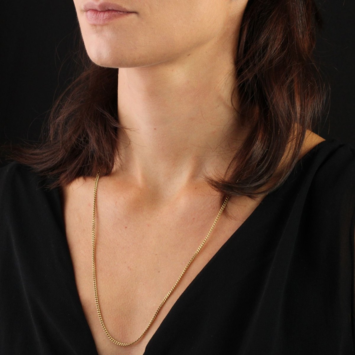 Chaine maille gourmette en or jaune - Castafiore