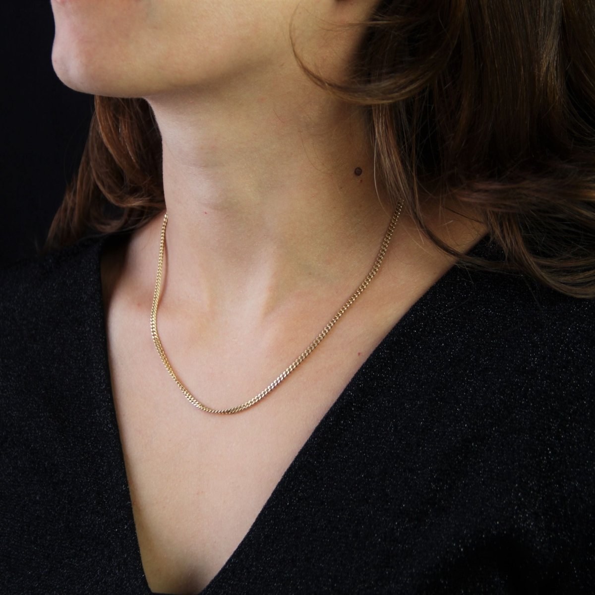 Chaîne maille gourmette en or jaune - Castafiore