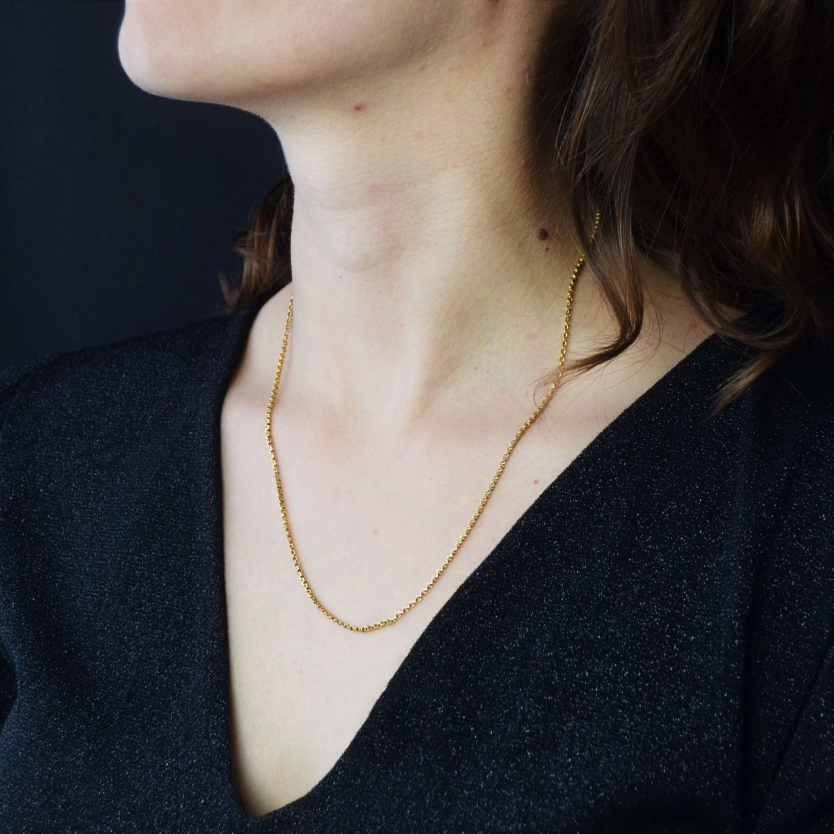 Chaine maille jaseron en or jaune - Castafiore