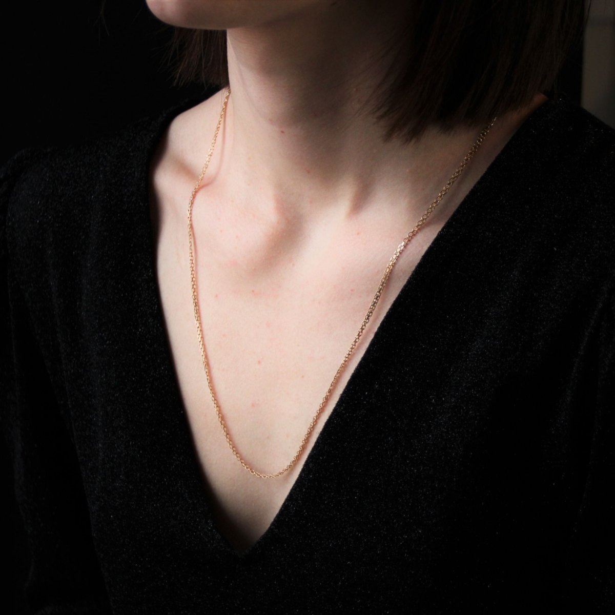 Chaine maille plate en or jaune - Castafiore