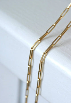 Chaîne maille rectangle or jaune - Castafiore