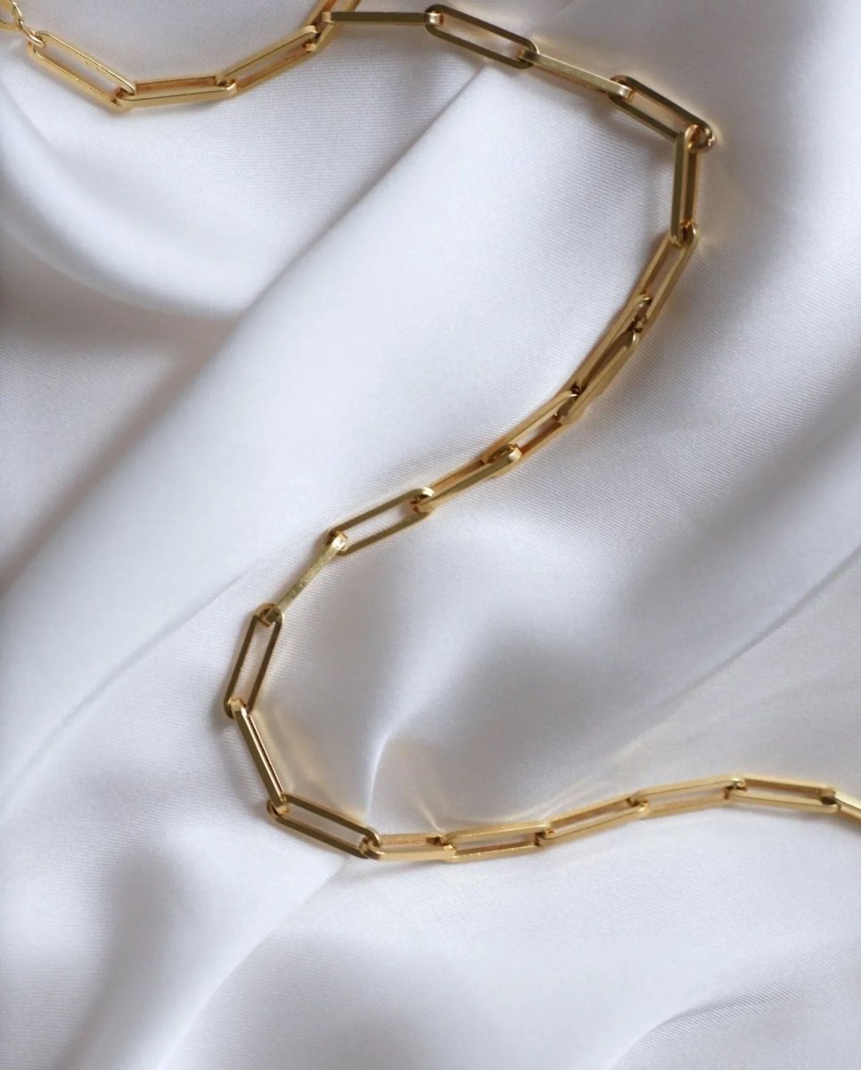 Chaîne maille rectangle or jaune - Castafiore