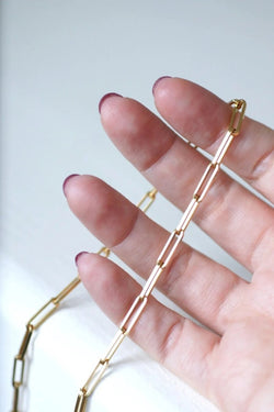 Chaîne maille rectangle or jaune - Castafiore