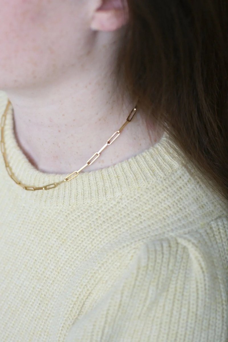 Chaîne maille rectangle or jaune - Castafiore