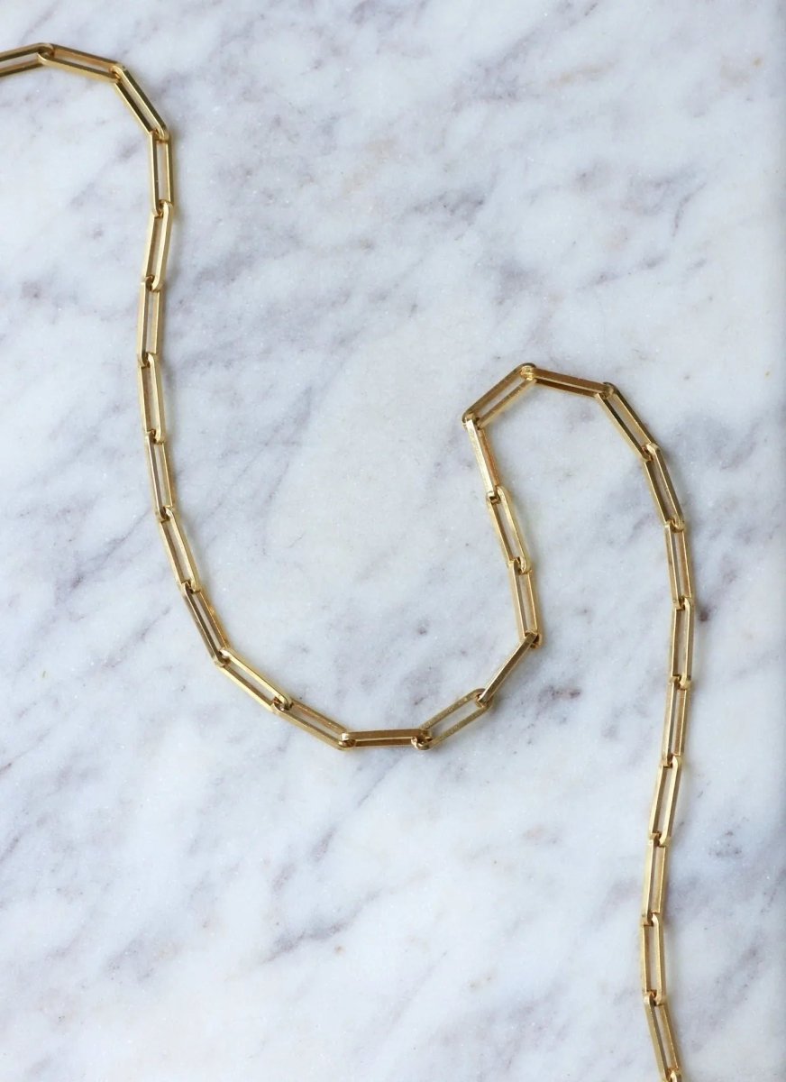 Chaîne maille rectangle or jaune - Castafiore