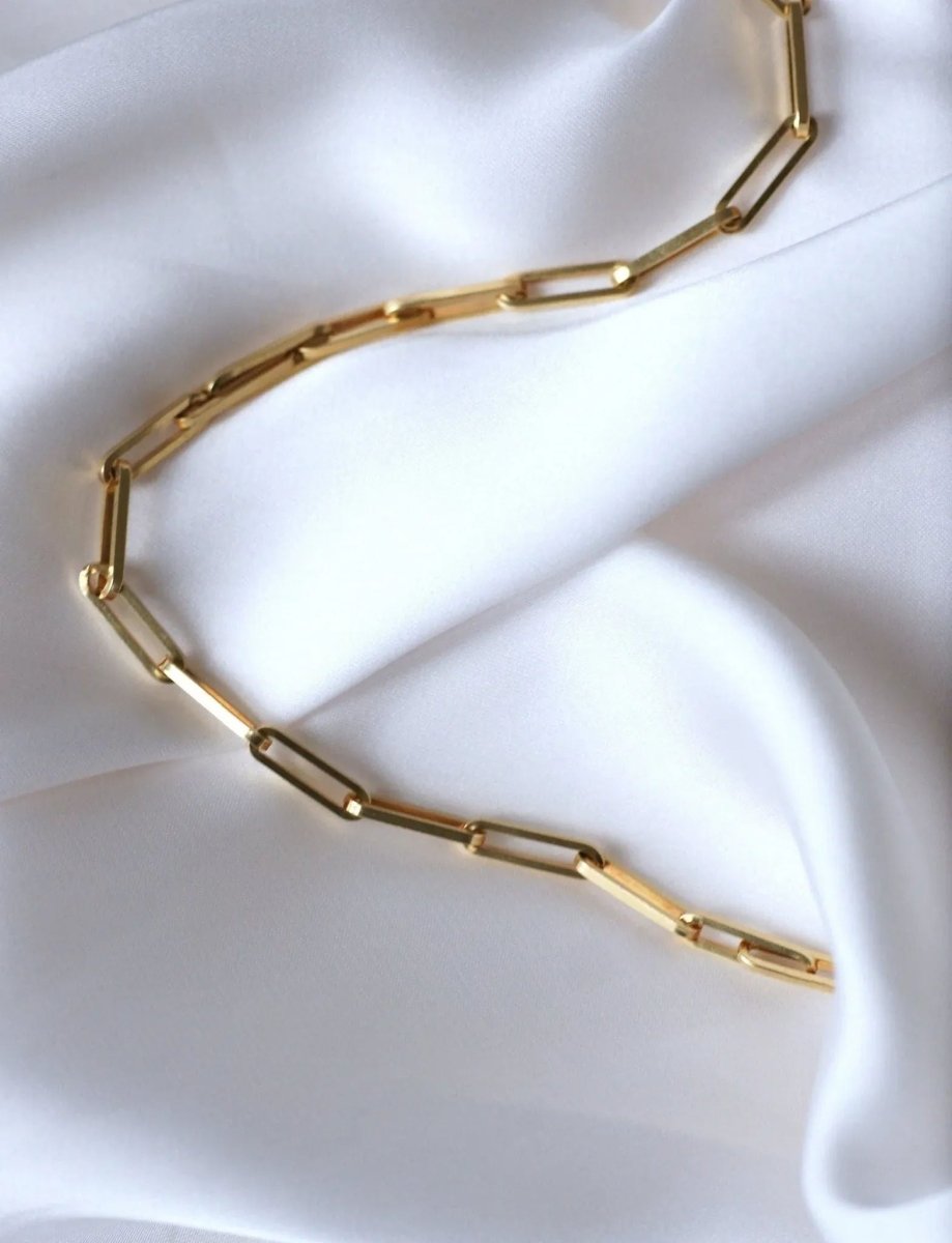 Chaîne maille rectangle or jaune - Castafiore