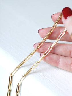 Chaîne maille rectangle or jaune - Castafiore