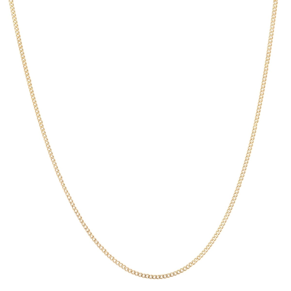 Chaine moderne or jaune maille gourmette limée - Castafiore