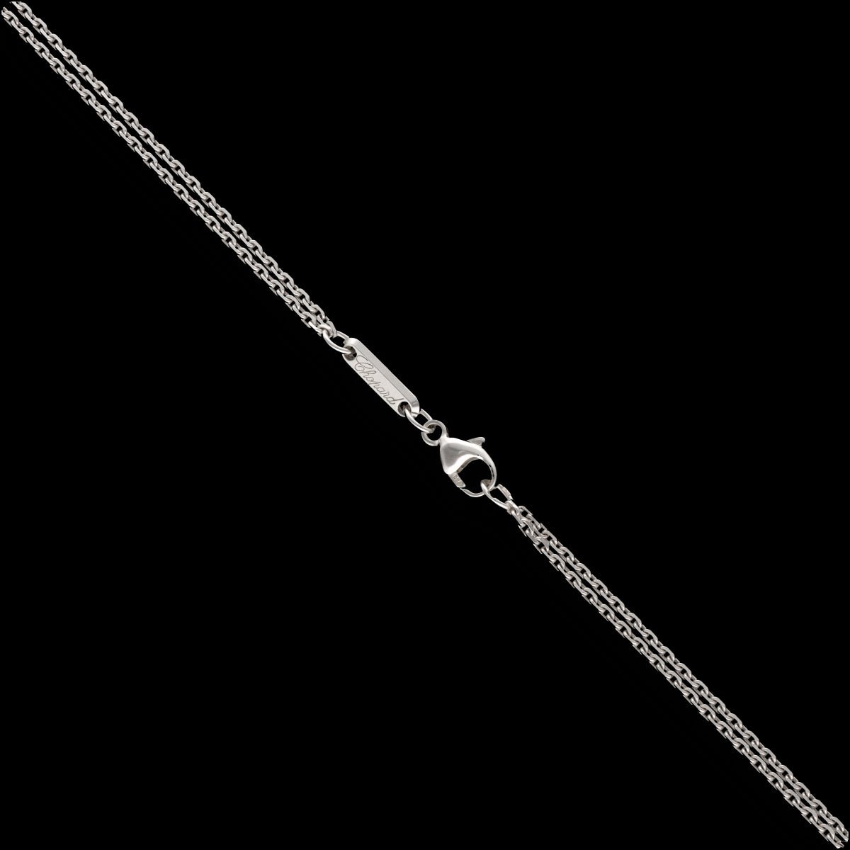 Chaine Pendentif Chopard Happy Spirit Or gris 18k avec Diamants brillants . ref : 79/6103/0 - 20. - Castafiore