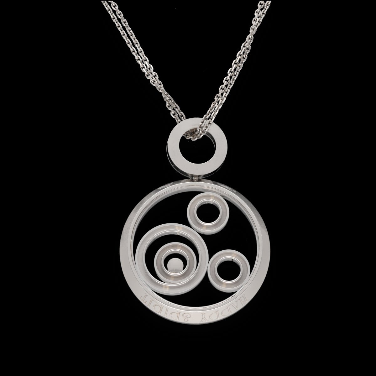 Chaine Pendentif Chopard Happy Spirit Or gris 18k avec Diamants brillants . ref : 79/6103/0 - 20. - Castafiore