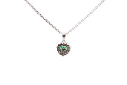 Chaine pendentif en or blanc, émeraude et diamants - Castafiore