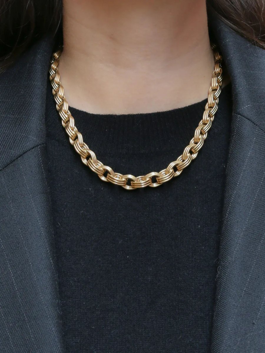 Chaîne vintage maille ovale en or jaune - Castafiore