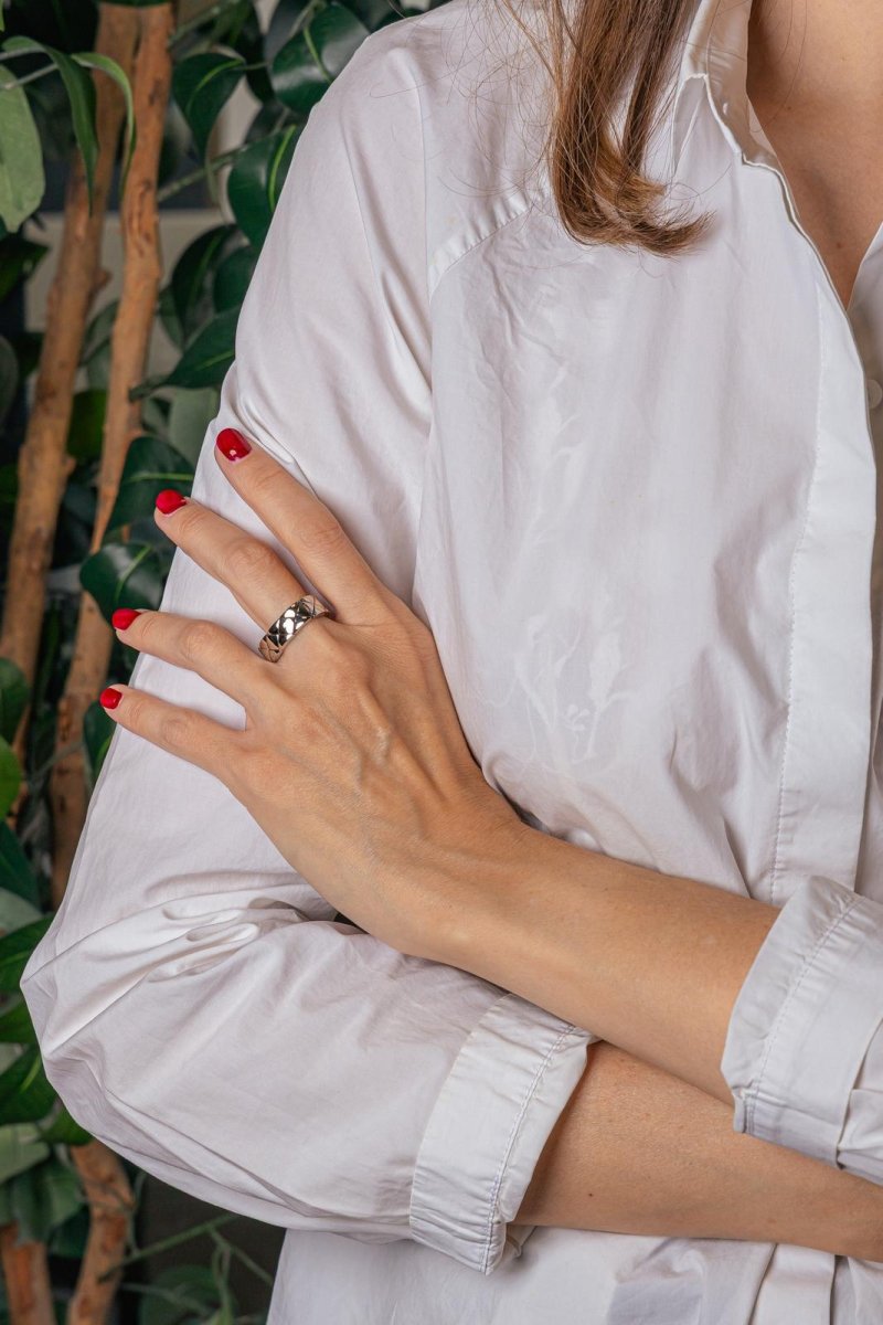 Chanel Bague Coco Crush Or blanc - Castafiore