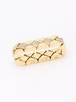 CHANEL Bague "Matelassé" vintage or jaune diamants - Castafiore