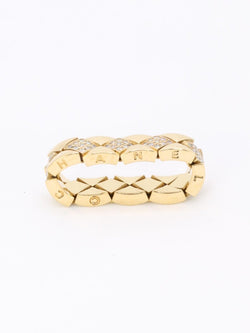 CHANEL Bague "Matelassé" vintage or jaune diamants - Castafiore