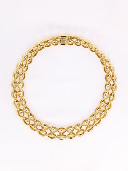 CHAUMET Collier vintage modèle Magellan double rang or jaune - Castafiore