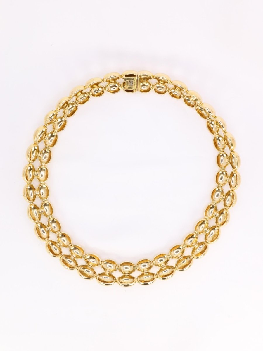 CHAUMET Collier vintage modèle Magellan double rang or jaune - Castafiore