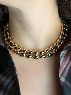 CHAUMET Collier vintage modèle Magellan double rang or jaune - Castafiore