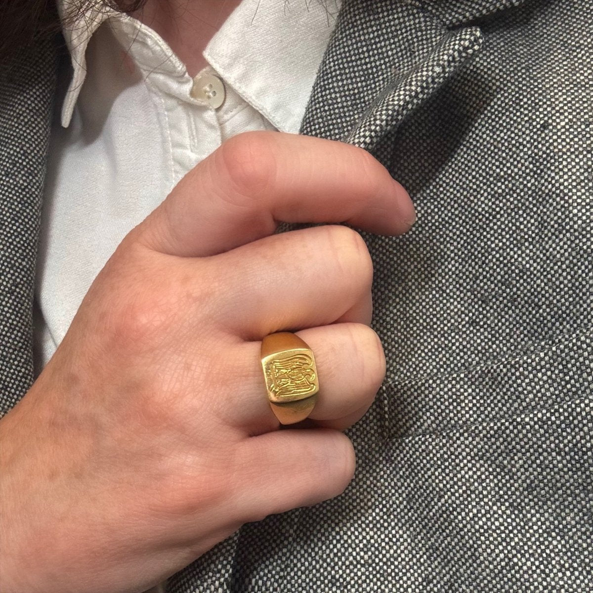 Chevalière "Aigle" en or jaune - Castafiore