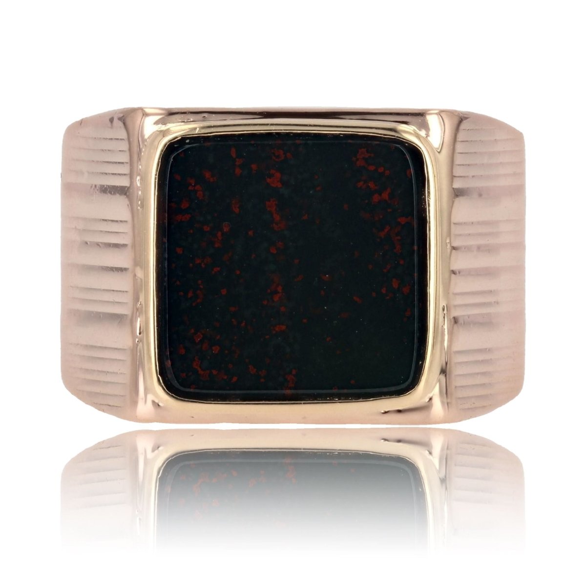 Chevalière ancienne or et jaspe sanguin - Castafiore