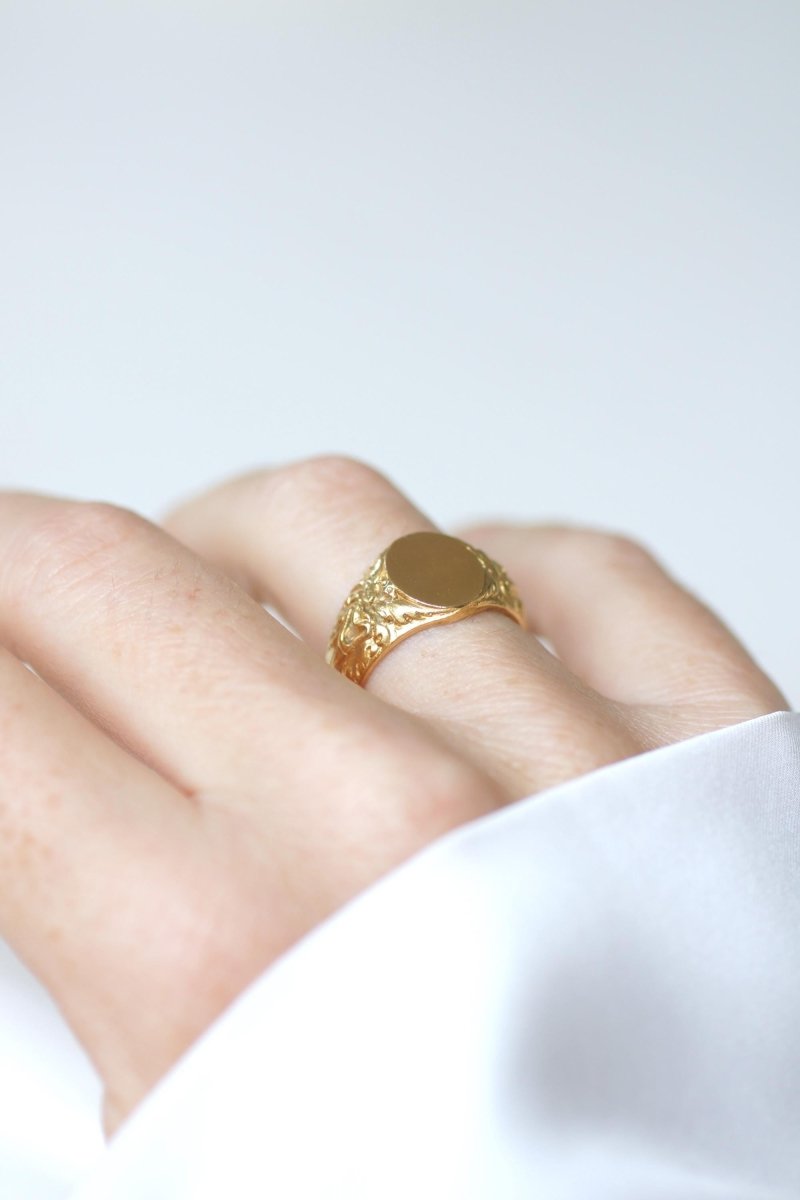 Chevalière Ancienne Tête de Faune en Or Jaune - Castafiore