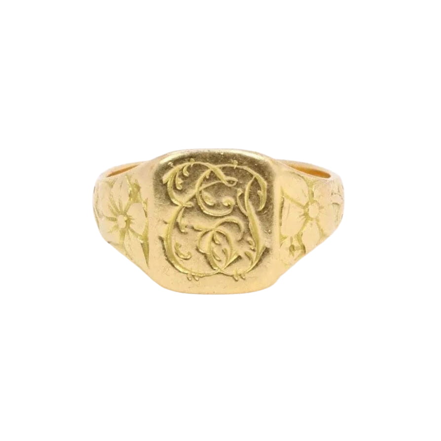 Chevalière Art Nouveau or jaune - Castafiore