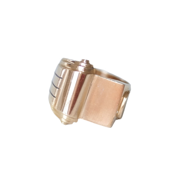 Chevalière Tank en or rose - Castafiore