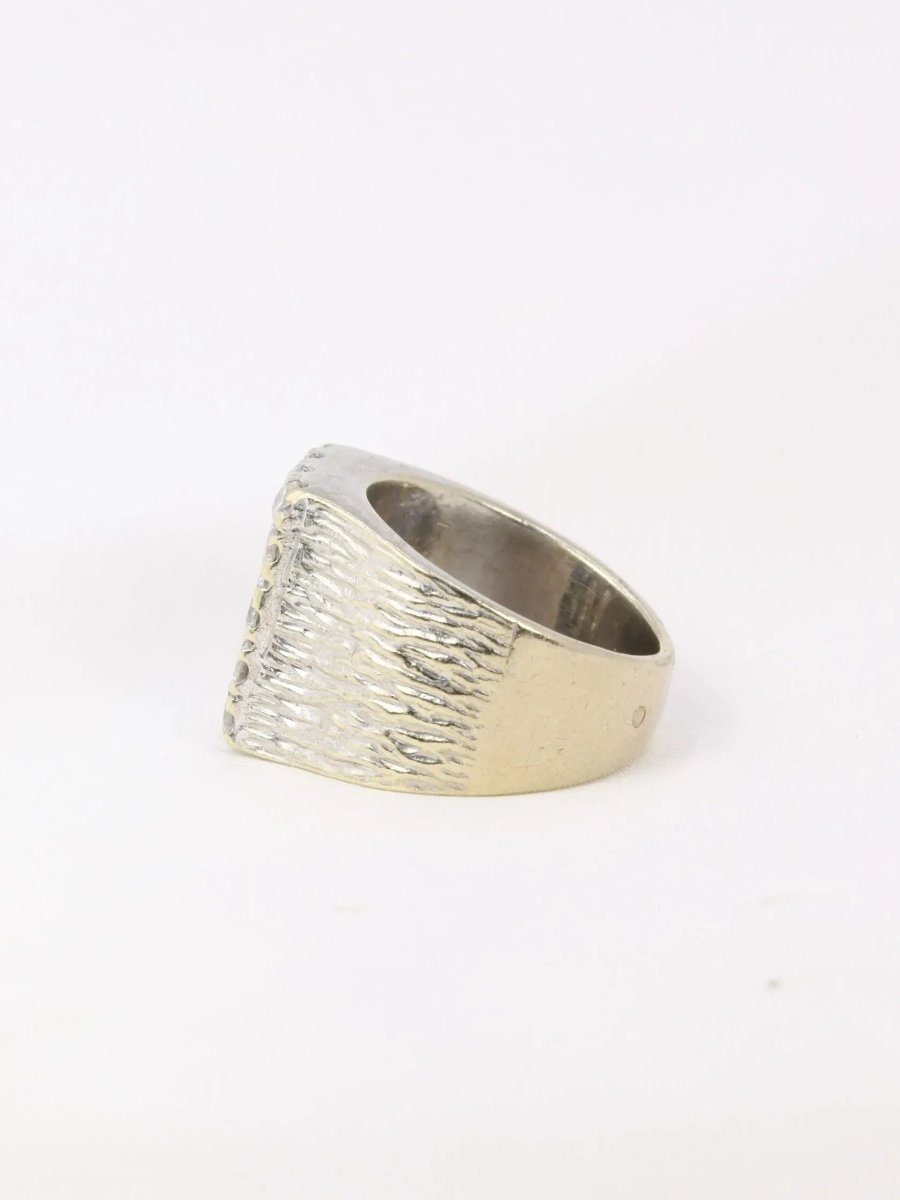 Chevalière vintage en or pavée de diamants - Castafiore