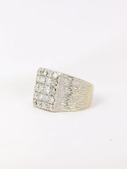 Chevalière vintage en or pavée de diamants - Castafiore